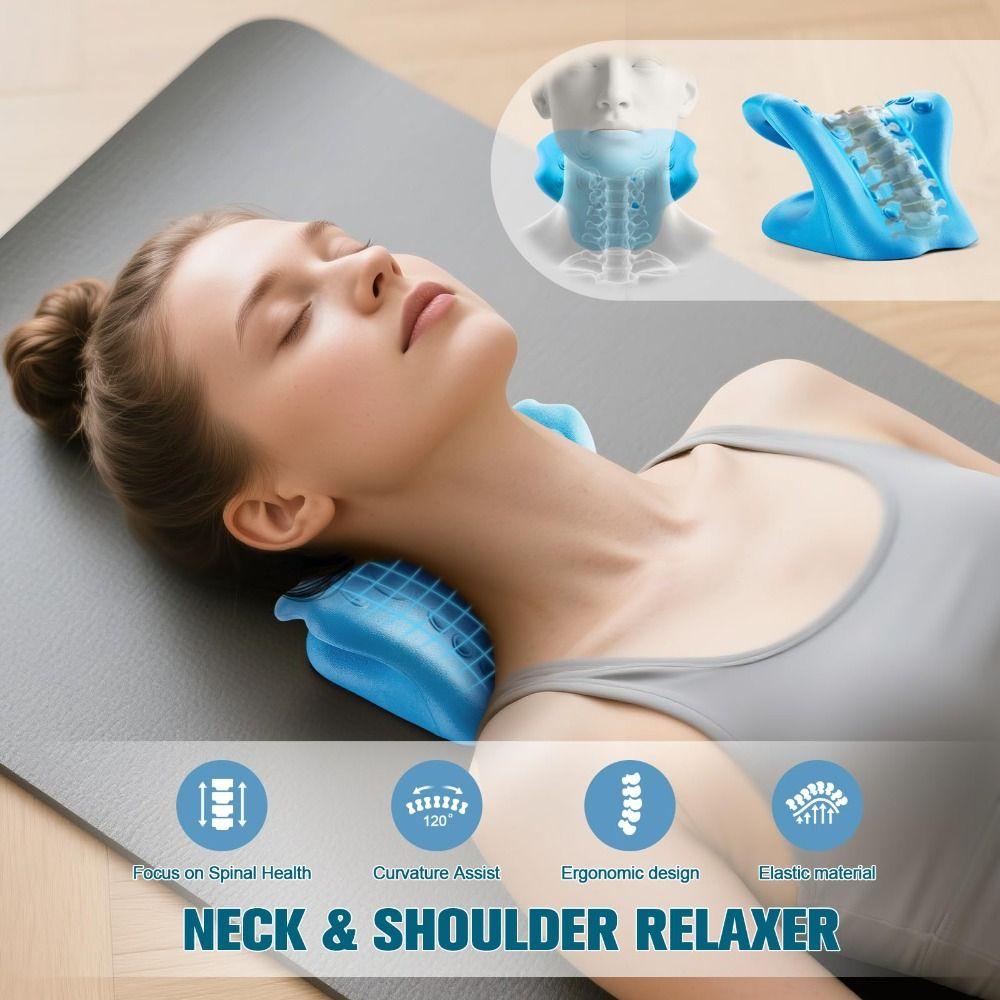 C-shaped Neck Stretcher Pillow Pain Relief Magnetic Massage Pillow Spine Support Muscle Relax Cervical Pillow TMJ Relief