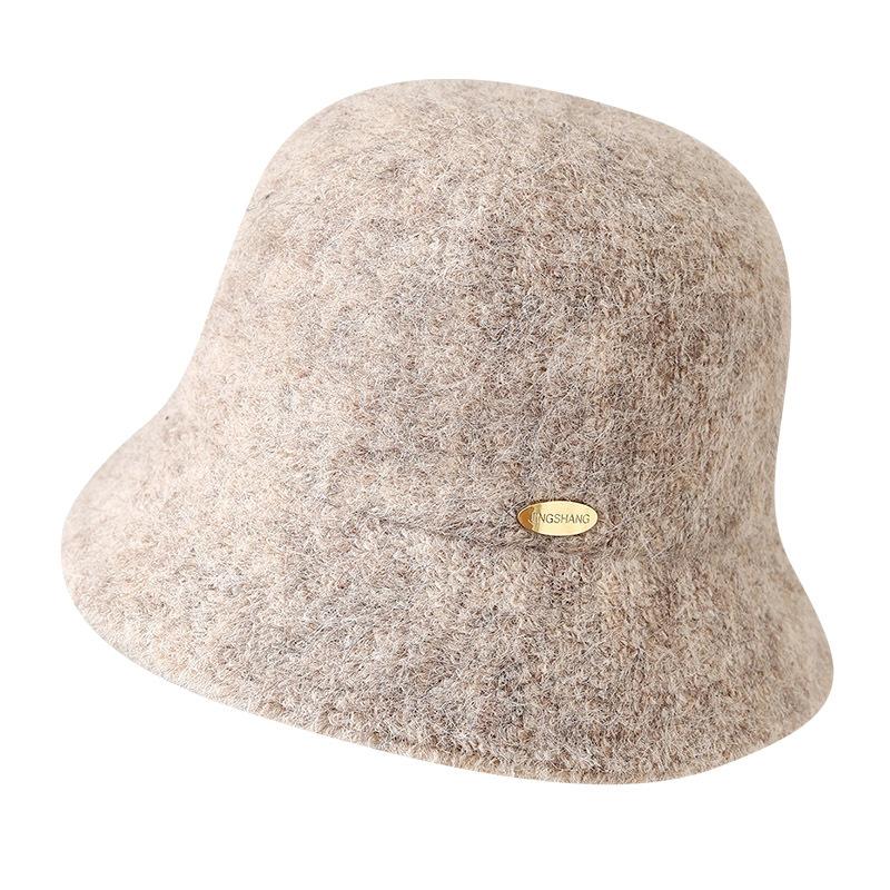 New Cashmere Blended Autumn and Winter Versatile Bucket Hat, Age Reduction, Small Face, Comfortable Temperament Bucket Hat