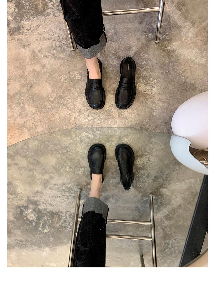 Leather Version Loafers Children's 2025 New Platform Small Leather Shoes Spring and Autumn Thick Heel British Style Shilin Women's Shoes