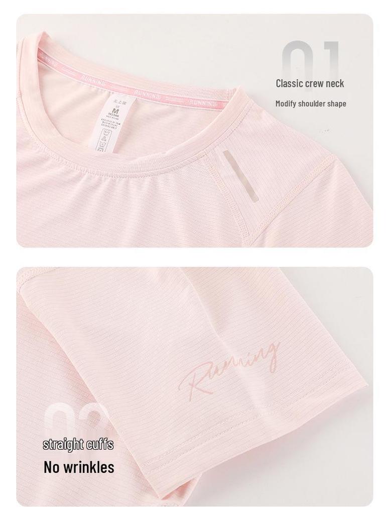 Women's Quick-Dry Short Sleeve Yoga T-Shirt - Lightweight, Breathable Fitness Top for Summer Running and Sports.