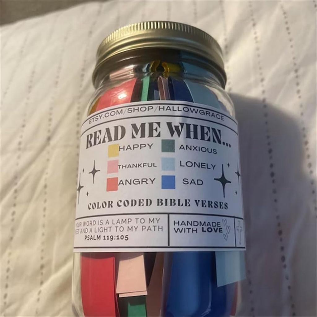 BHBL 2PCS Bible Verses Jar for Emotions and Feelings,Bible Verses In A Jar,Scripture Jar,God's Encouragement,Prayer Request,B
