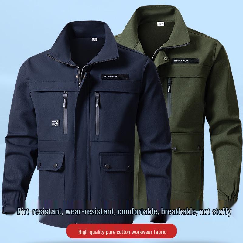 Men's and Women's Cotton Workwear Set, Anti-scalding and Wear-resistant for Welders and Auto Repair, Suitable for Spring and Autumn.