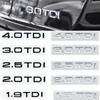 3D 1.9 2.0 2.5 3.0 4.0 TDI Car Trunk ABS Badge Emblem Rear Tailgate Fender Door Adhesive Badge For  Audi A4 A5 A6 A7 A8 Q3 Q5 Q7