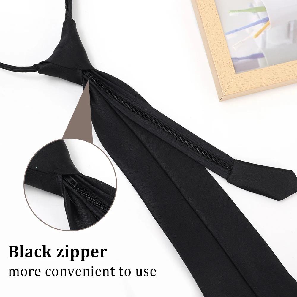 Black Simple Clip On Tie, Neutral And Safe Style, Uniform, Suit, Shirt, Universal Accessory