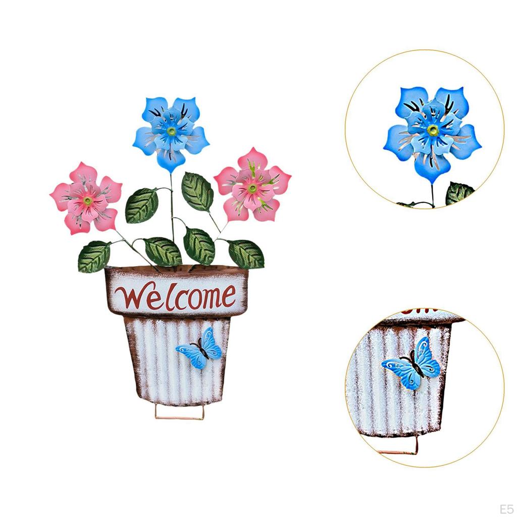 Flower Pot Garden Stake Decoration 2D Decor