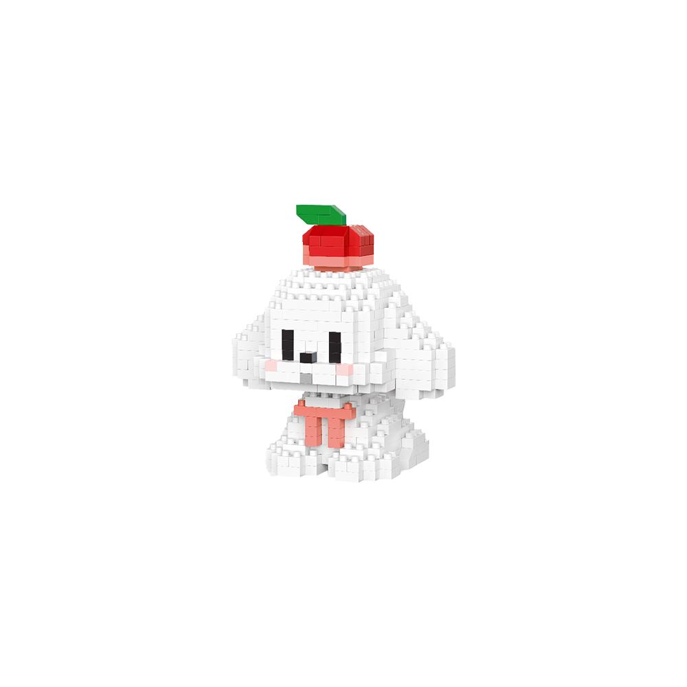 Knew Built Cute White Dog Micro Mini Building Blocks Toy Set Build One of Two Adorable Style Multiple Color for Endless Fun Gift