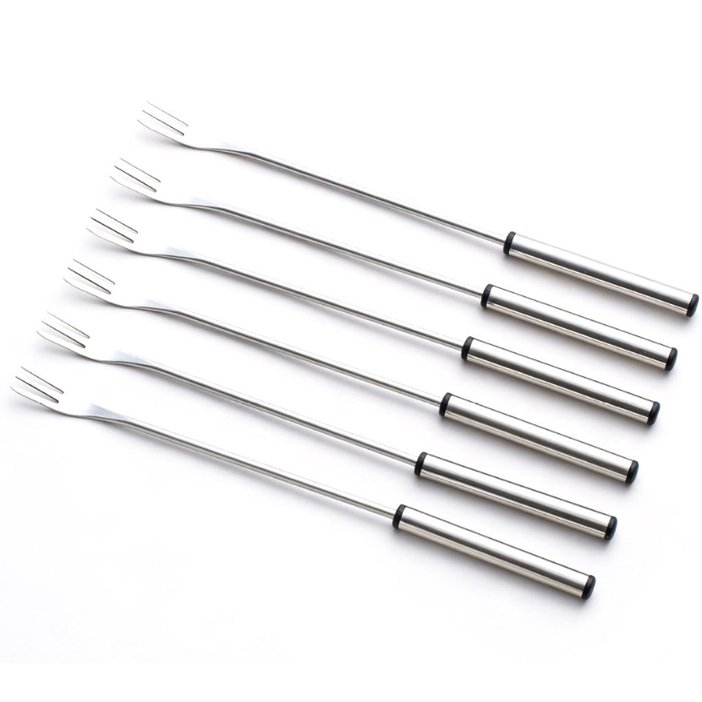 9.37in Stainless Steel Fondue Forks Lightweight Heatproof Cheese Fondue Sticks Barbecue Fruit Dessert Forks Easy To
