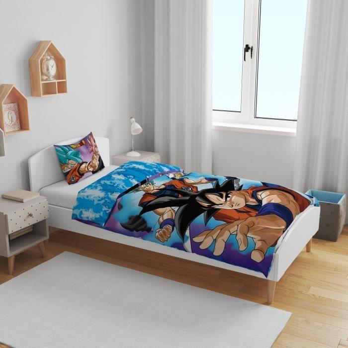 Parure de lit - DRAGON BALL Z - Son Goku vs Goku Rosé - Microfibre - 1 housse de couette 140 x 200 cm + 1 taie 63 x 63 cm