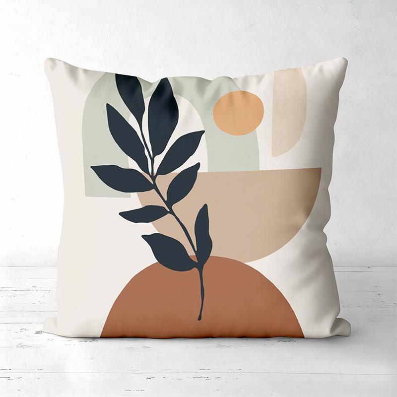 Modern Plant Pattern Throw Pillow Cushions Set Polyester Pillowcase, Sofa Decorative Cushion Cov Headboard Pillow