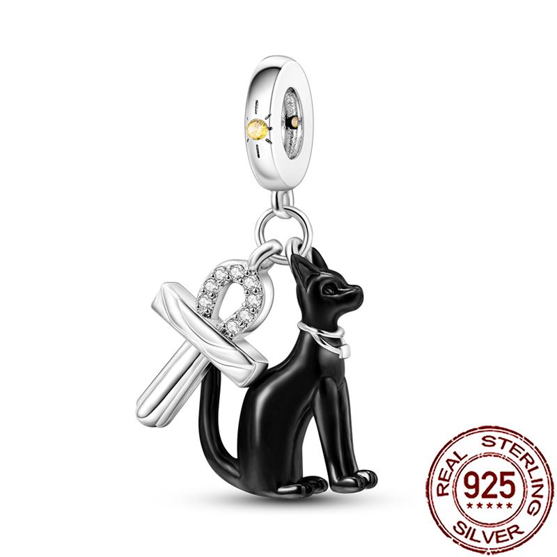 Charms Copper Angel Crucifix Cross Dangle Religious Beads Fit Snake Chain Bracelet Necklace Women Diy Jewelry