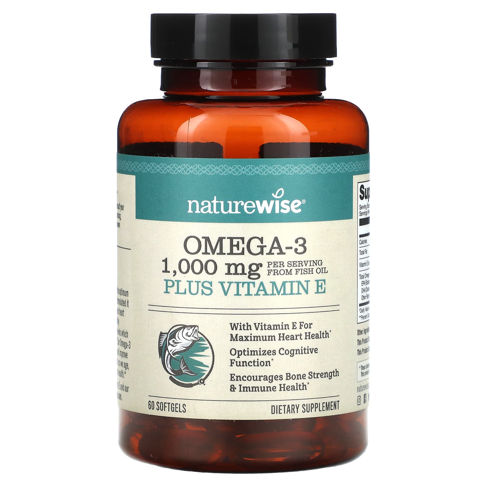

Omega 3 Plus Vitamin E, 60 Softgels