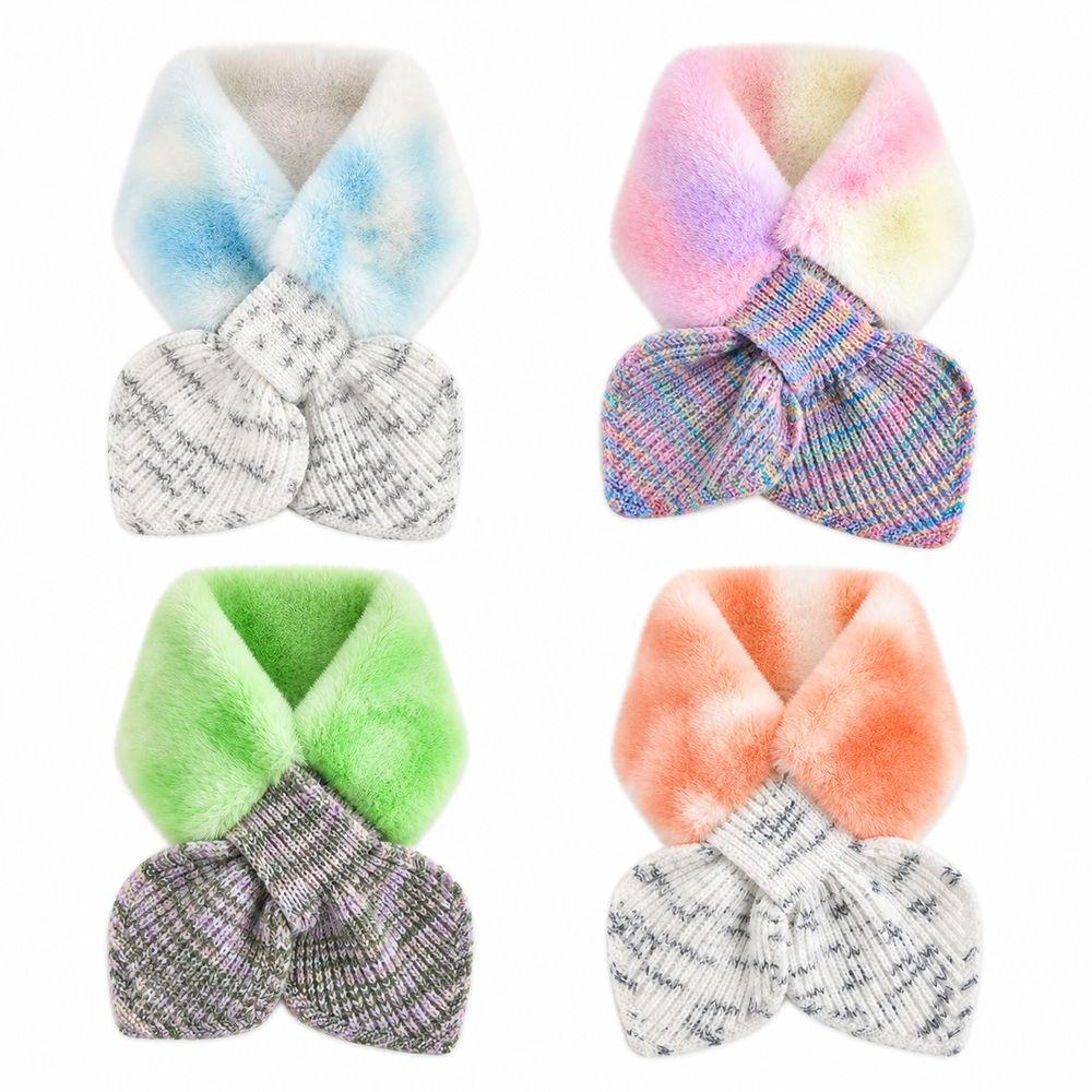Knitted Fabric Faux Fur Scarf Cross Tie Winter Neck Scarf New Wrist Cuff Daily Outfits