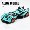 1/32 Lamborghini V12 Vision GT Gran Turismo Supercar Alloy Model Car Diecast Sound & Light Toys Children Vehicle Gifts for Kids