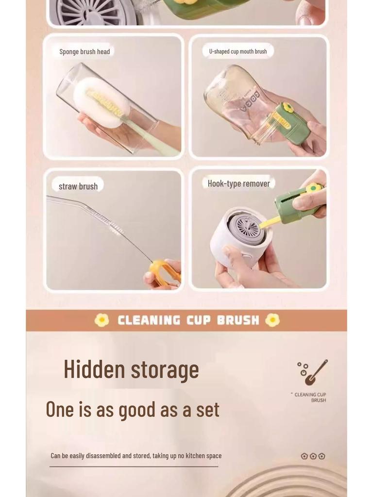 5-i-1 Hushålls Rengöringsborstset för Koppar och Flaskor med Nykomlingsrabatt och Fri Frakt