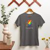 AF MERCH Rainbow Print Short Sleeve Round Neck T-Shirt Black/Royal
