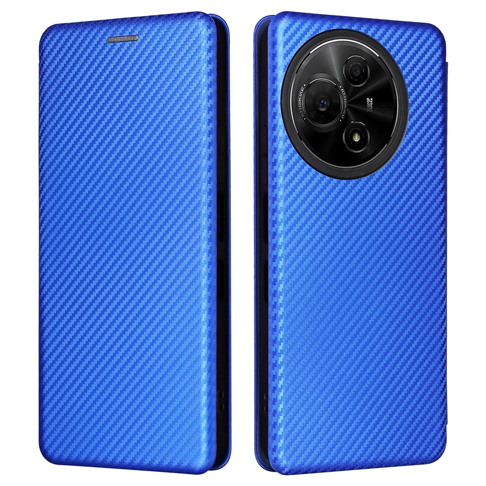 

For TCL 60 NxtPaper 4G Case Carbon Fiber Texture Drop-Proof PU Leather Phone Cover Blue