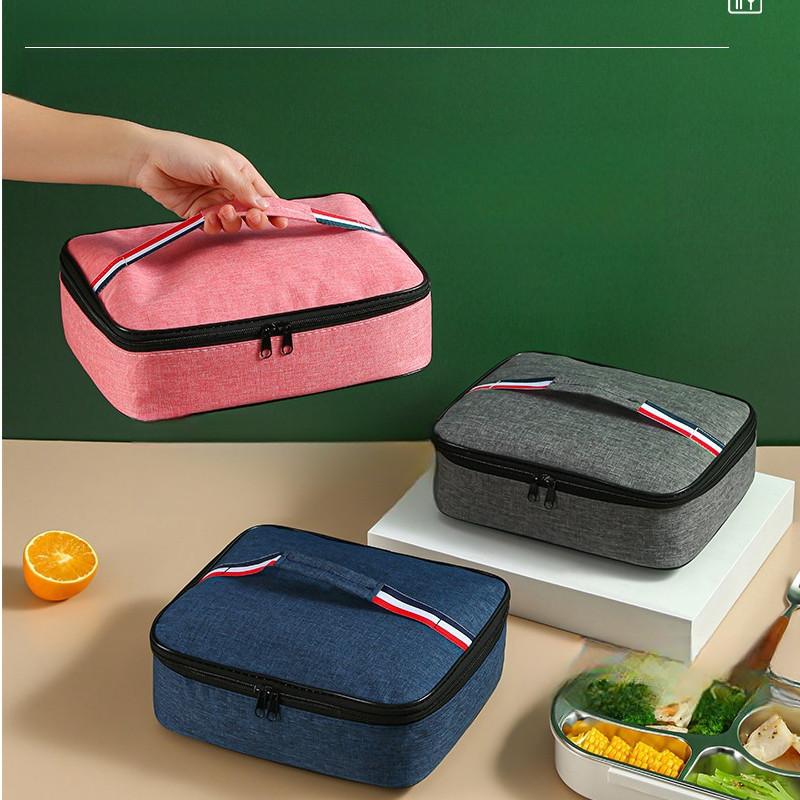 New Student Food Insulated Bag Large Capacity Portable Lunch Insulated Bag Bento Bag Outdoor Portable Waterproof Lunch Box Bag