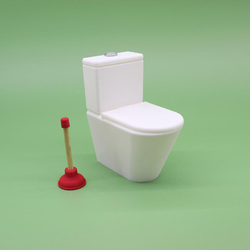 Dollhouse Simulation Toilet Seat Vintage Dollhouse Bathroom White Toilet Doll House Miniature Baby Pretend Toy Doll Accessories
