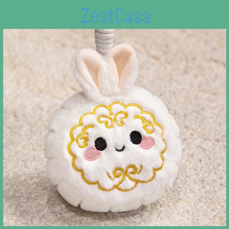 Cute Multi Cartoon Color Smiling Mooncake Plush Pendant Keychain For Bag Decor