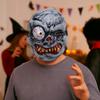 Full Face Halloween Ghost Mask Scary Props PVC Scary Ghost Head Cover One Eyed Breathable Ghost Headgear Stage Performance