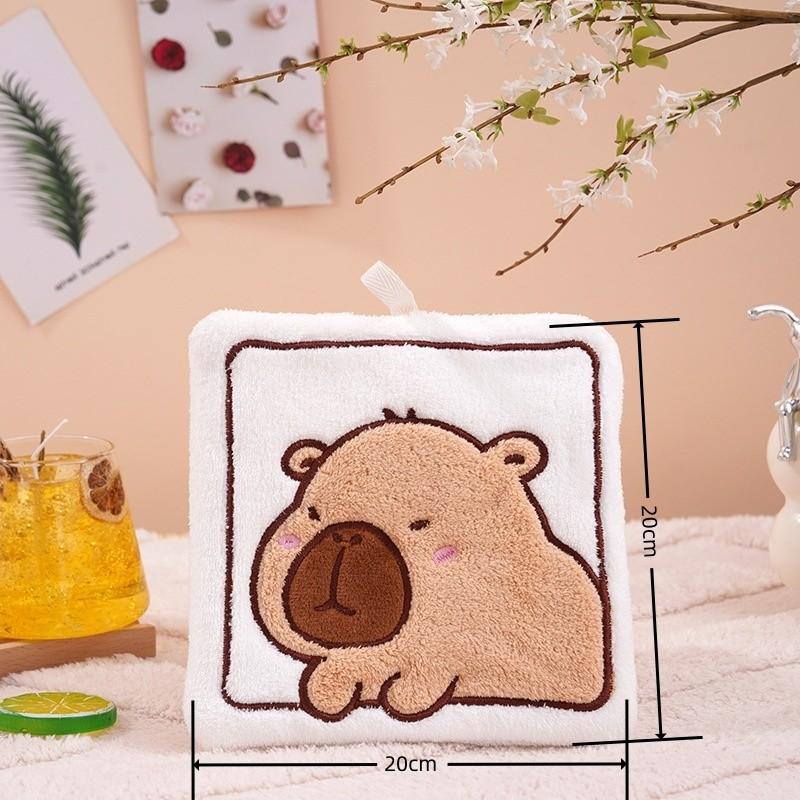 1 Peça Toalha de Mão Animal Fofo Desenho Animado Pendurada Absorvente e Não Solta Cabelo Fácilmente Pano de Mão para Cozinha