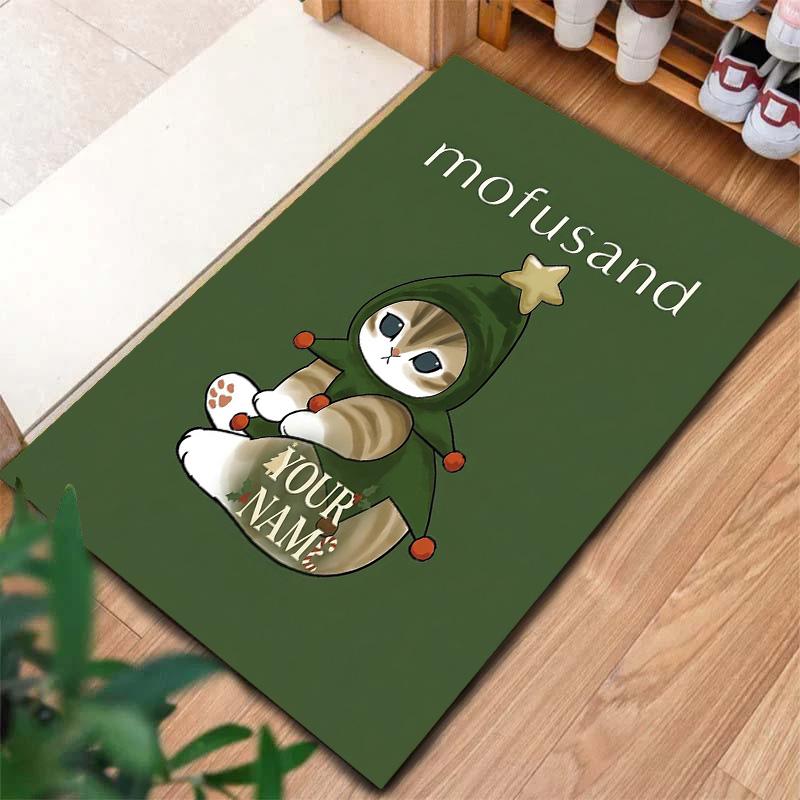Floral Paws Collection Custom Name Carpet Rug For Living Room Bedroom Home Sofa Decoration Kids Play Nonslip Floor Mat