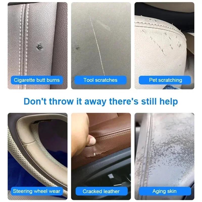 Professional Liquid Leather Repair Kit for Car Seats Sofas Fixing Scratches Cracks Holes Complete Restoration Solution
