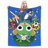 Anime Keroros Frog Blanket  Soft Graphic Plush Throw Blanket For Students Outdoor Flannel Bedspread Bed Cover