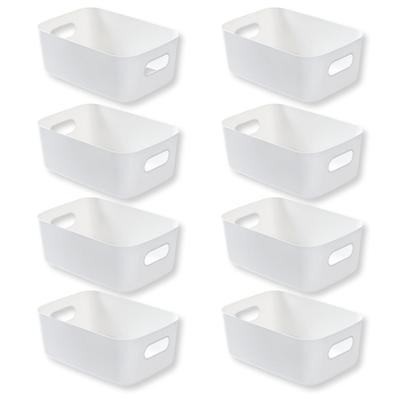 Soft Material That Wont Damage furnitureEasy Carry Handles RYOHIN Lab. Storage Box Small Item Holder No Corners Plastic PE Case Stackable Closet On 8