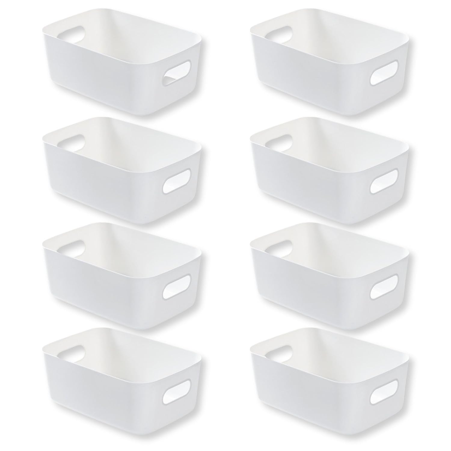 Soft material that wont damage furnitureEasy carry handles RYOHIN Lab. Storage box small items no corners plastic PE case stackable closet bathroom 8