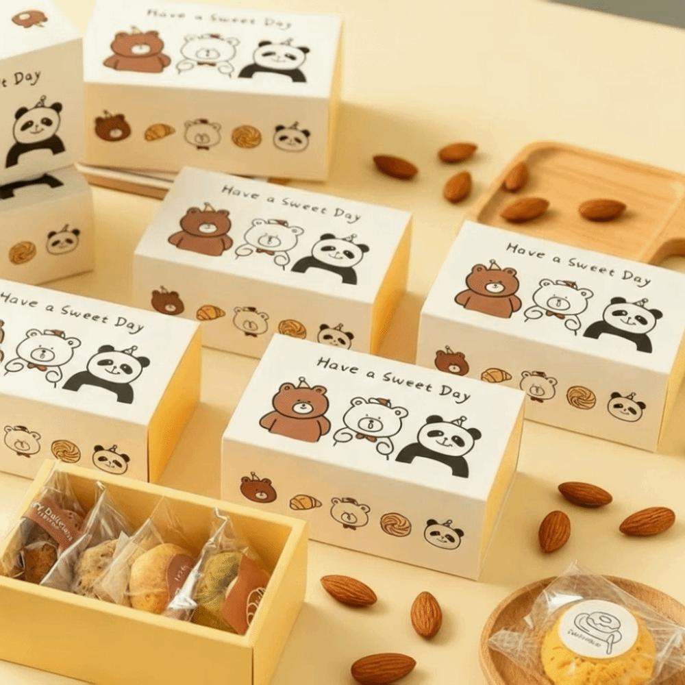 Cartoon Bear Drawer Box DIY Baking Packaging Boxes for Biscuits Cookies Snowflake Crisps Candies