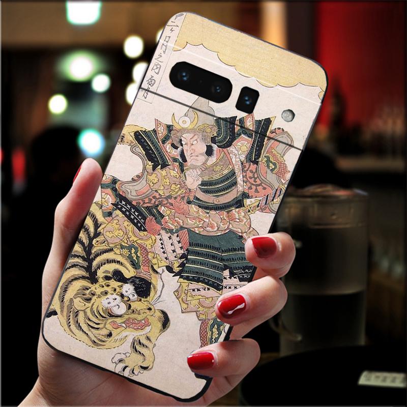 Phone Case For Google Pixel 10 9 Pro XL 9A 8 7 6 Pro Pixel 8A 7A 6A Pixel 8 7 6 5 Japanese ukiyo-e Art Panther leopard Tiger