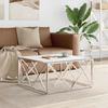 VidaXL Coffee Table Silver 80x80x40 Cm Stainless Steel and Glass 349971