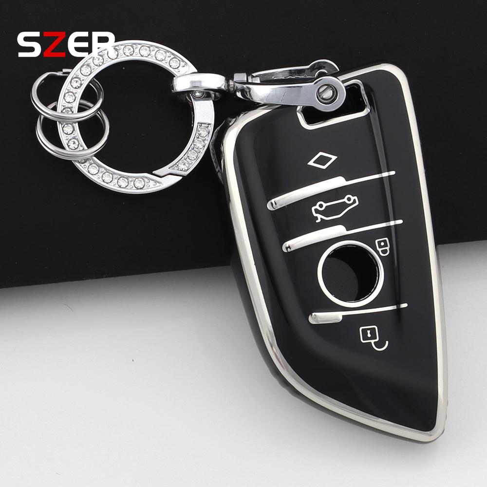 Fashion Tpu Car Key Case For Bmw X1 X3 X5 X6 X7 1 3 5 6 7 Series G20 G30 G11 F15 F16 G01 G02 F48 Protected Shell Fob Keychain