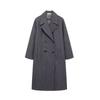 Women Fashion Solid Double Breasted Long Trench Coats Vintage Lapel Neck Full Sleeves Female Chic Lady Outfits