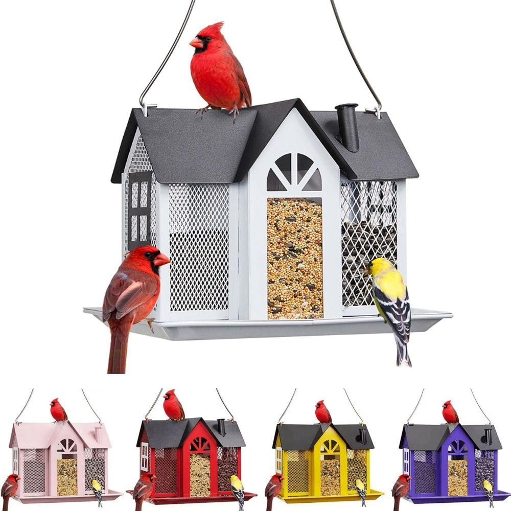 Fuglemater i metallnett for utendørs Stor kapasitet Villfuglmatere Nytt fuglehus Utendørs