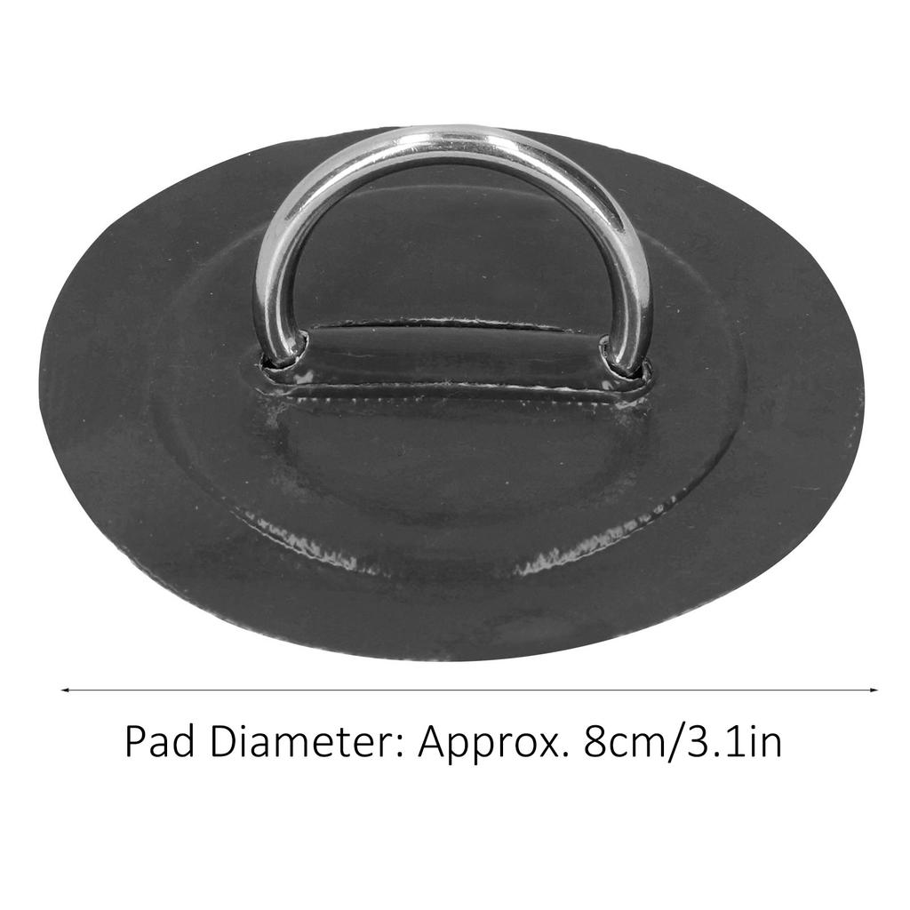 6pcs Inflatable Boat Kayak D Pad Patch Marine Fixed Buckle with Elastic Bungee Cord(Black )