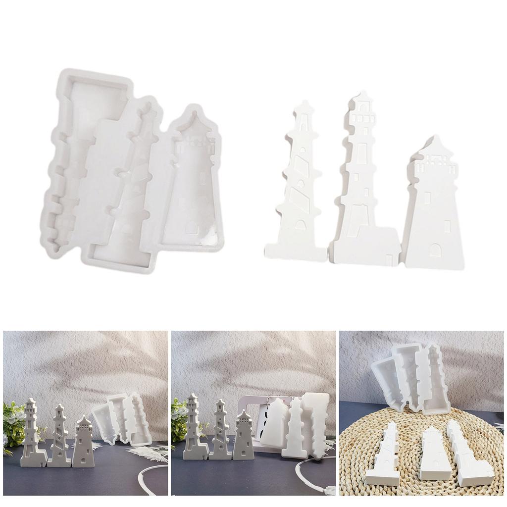 Lighthouse Sculpture Silicone Candle Molds Soap Making Molds for Epoxy Resin Candle Soap Making Home Decoration Craft