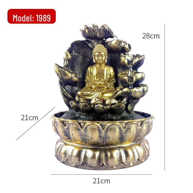 

Creative Buddha Statue Water Fountain - Zen Ornament for Home, Office, Living Room, or Opening Gift EU Plug 220V