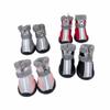 4pcs/set Wear Resistant Warm Winter Dog Shoes Thickened Waterproof Pet Snow Boots Plush Reflective Dog Footwear Winter