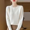 Women's Round Neck Osmanthus Stitch Wool Sweater - Fashionable, Age-Defying, Versatile for Autumn/Winter
