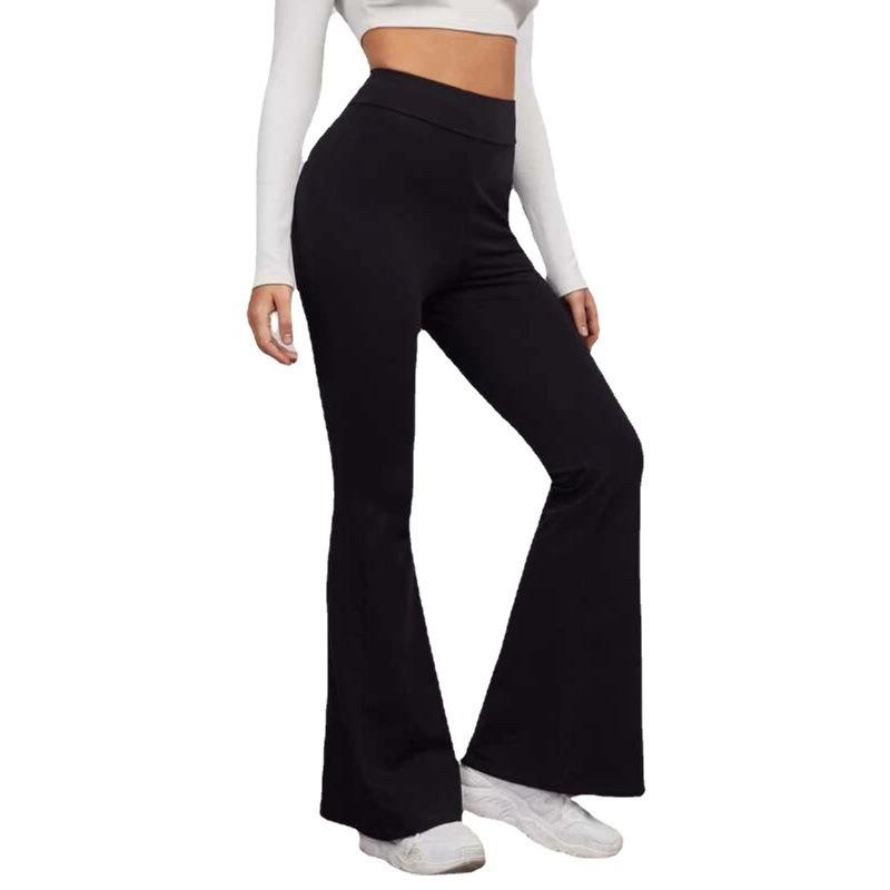 Mode Damen Casual Yoga Schlaghose Frühling und Sommer Neue Hohe Taille Dünne Sport Laufhose Einfarbig Einfache Dünne Hose 1829