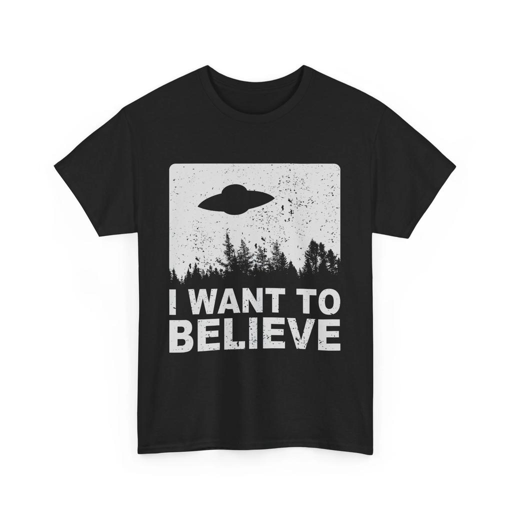 Maglietta I Want To Believe, Maglietta Alieno UFO Disco Volante Donna Uomo