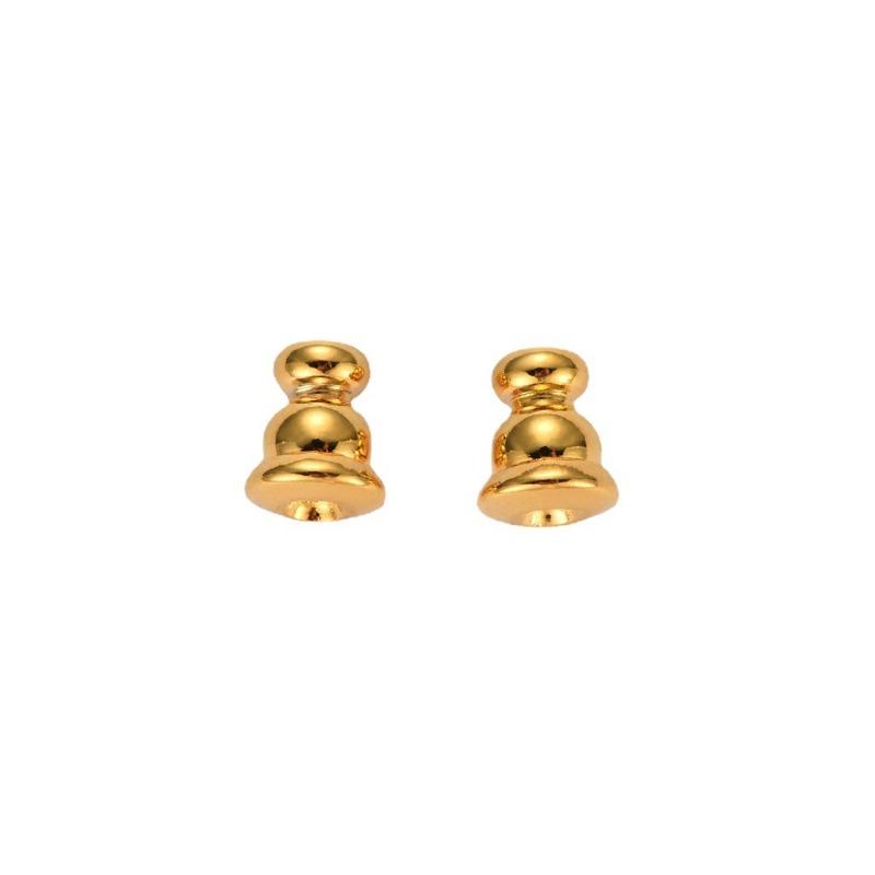Messing mit echtem Gold beschichtet Rutschfeste Silikon-Kugelkopf-Kürbis-Ohrstöpsel Ohrstöpsel Schmuck Zubehör DIY