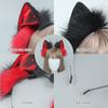 Flauschiges Katzenohr-Schwanz-Set für Erwachsene Cosplay Kostüm Kätzchen-Thema Plüsch-Accessoire Fantasy Rollenspiel
