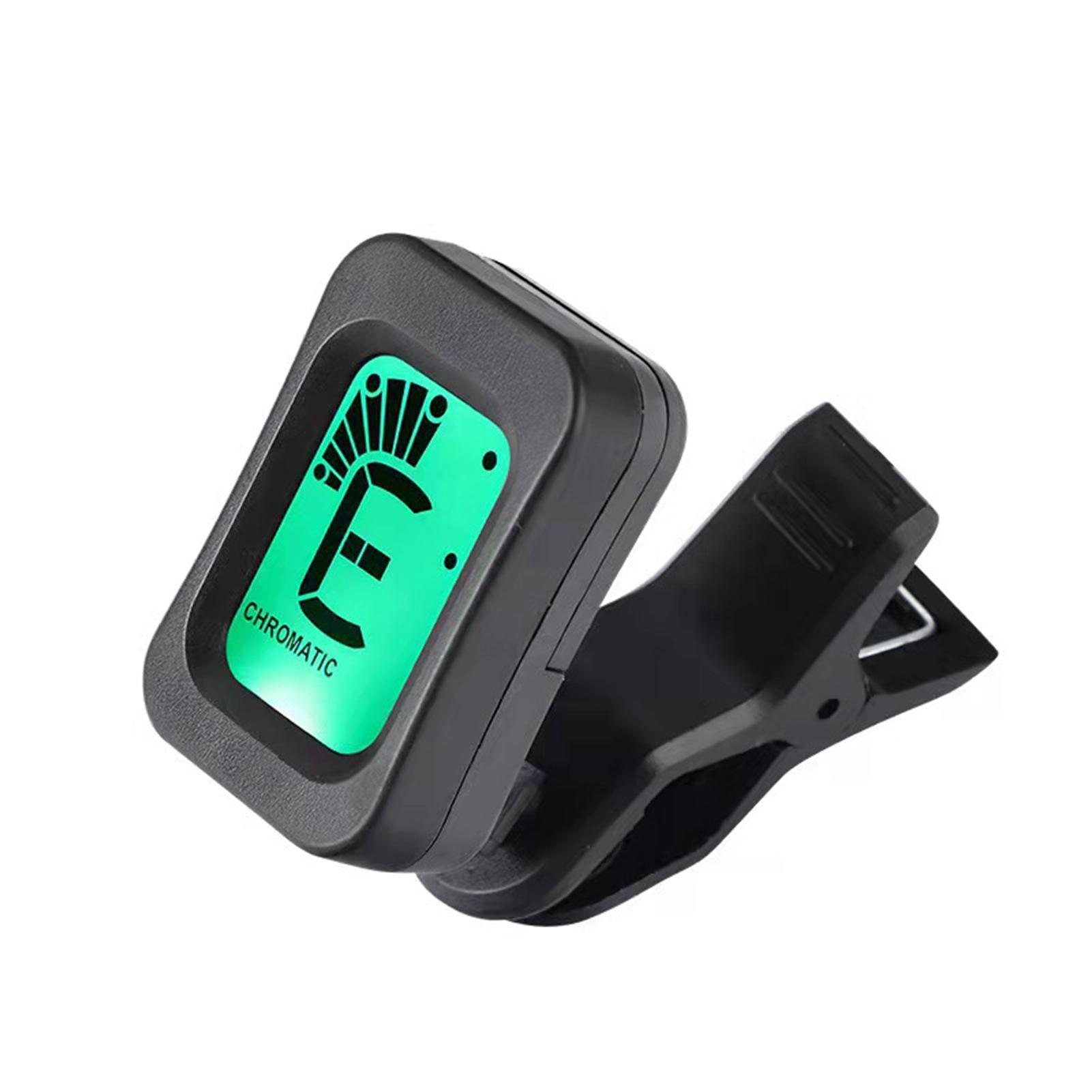 Гитарный тюнер 12-тоновой равномерной темперации Многофункциональный клипсовый электронный тюнер для укулеле, бас-гитары, скрипки