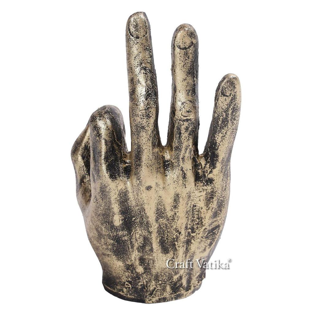 Ok Sign Hand Finger Gesture Showpiece Statue Sculpture for Home Decor Wall Shelf Office Table Desk Decoration