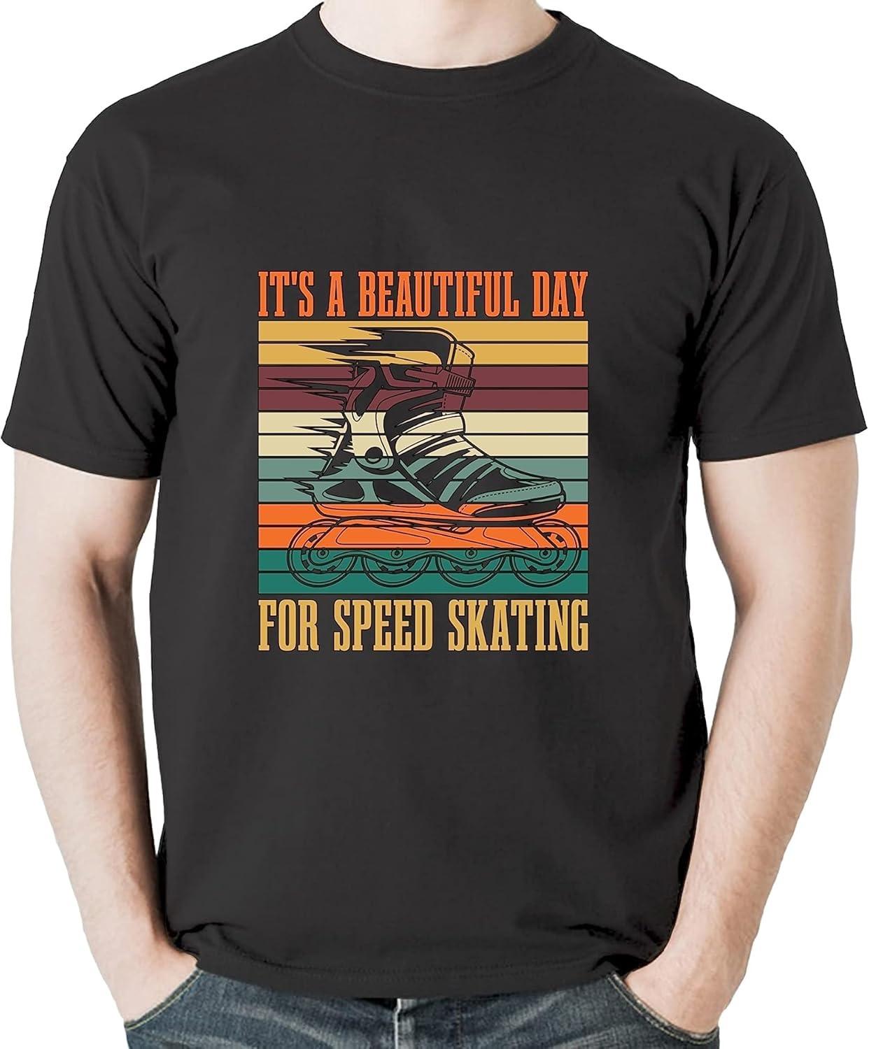 

It s A Beautiful Day for Skaters Sport Roller Speed Skating Long Sleeve T-Shirt Sweatshirt Hoodie Tanktop for Men Women Kids Black XXXXXL чорний