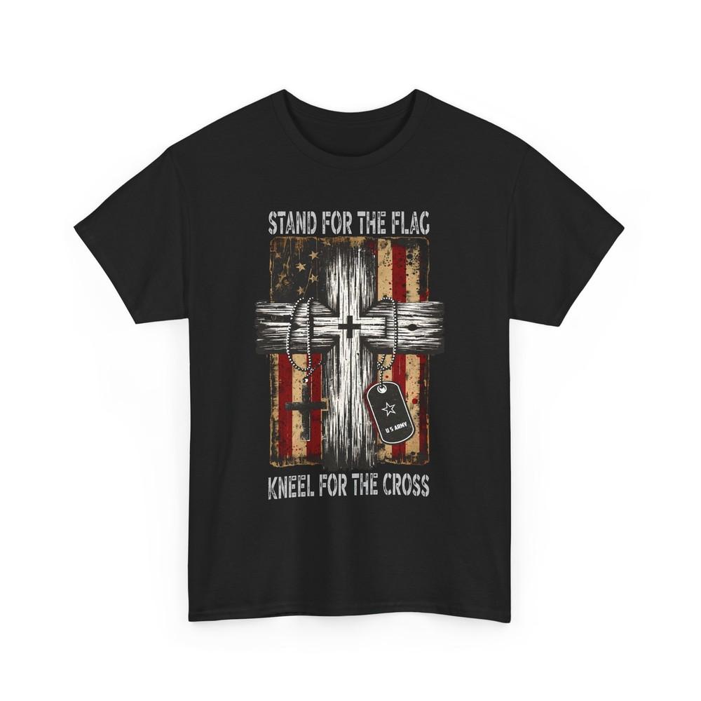 Stand for the Flag Kneel for the Cross Shirt Christian USA Patriotic Tee Gift Unisex T-Shirt XXL