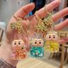 Cartoon Labubu Treibsand Schlüsselanhänger Anhänger Für Frauen Mädchen Niedliche Puppe Schlüsselring Exquisite Rucksack Dekoration Zubehör Geschenke
